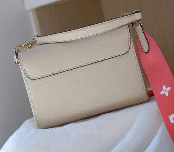 Replica Louis Vuitton Epi Leather Twist MM Handbag In Quartz White With Gradient Strap - Image 5