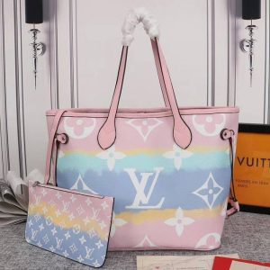 Replica Louis Vuitton Seasonal Escale Neverfull MM Tote In Pastel Pink