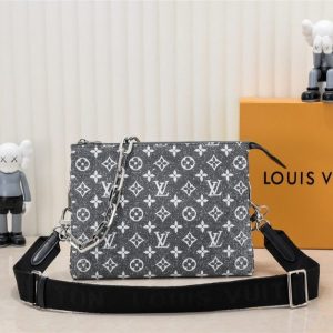 Replica Louis Vuitton Jacquard Denim Coussin PM Bag In Black