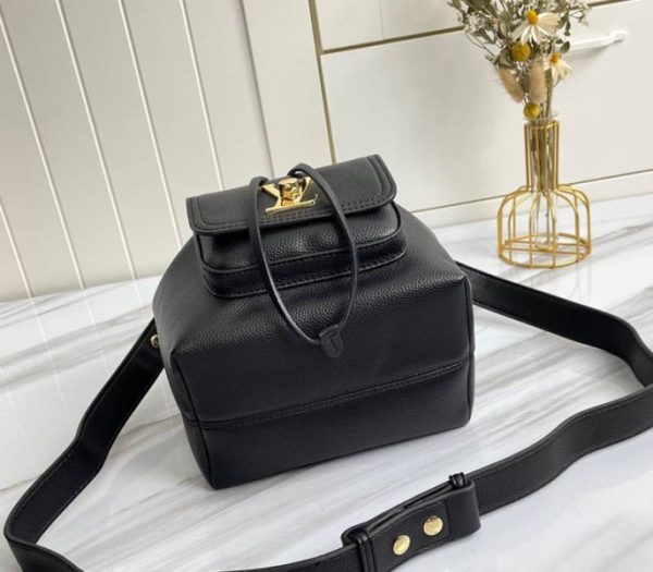 Replica Louis Vuitton Lockme Bucket Bag In Black - Image 5
