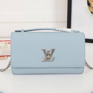 Replica Louis Vuitton Lockme Clutch In Olympe Blue