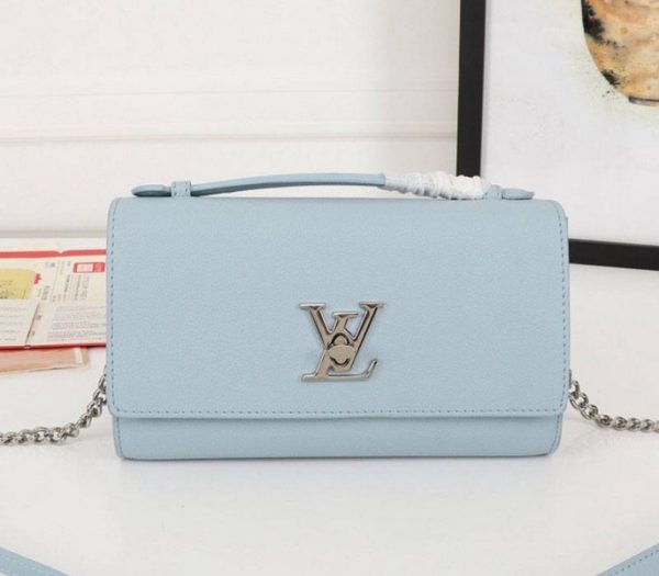 Replica Louis Vuitton Lockme Clutch In Olympe Blue