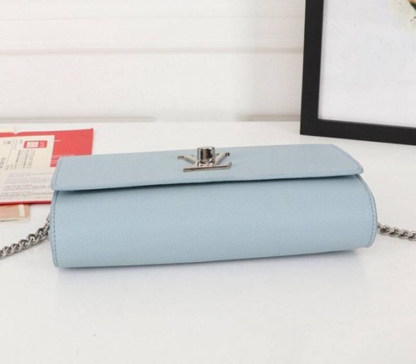 Replica Louis Vuitton Lockme Clutch In Olympe Blue - Image 4
