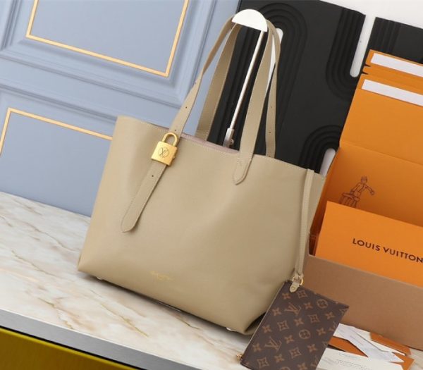 Replica Louis Vuitton Low Key Cabas MM Bag In Galet Gray