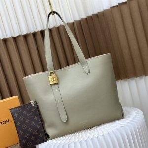 Replica Louis Vuitton Low Key Cabas MM Bag In Limestone Gray