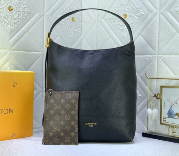 Replica Louis Vuitton Low Key MM Hobo In Black