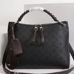 Replica Louis Vuitton Mahina Beaubourg MM Hobo In Black
