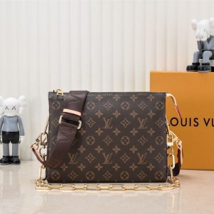 Replica Louis Vuitton Monogram Canvas Coussin PM Bag With Jacquard Strap