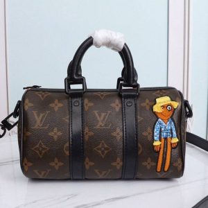 Replica Louis Vuitton Monogram Canvas Mens Zoooom With Friends Nano Keepall Travel Bag