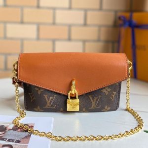Replica Louis Vuitton Monogram Canvas Padlock On Strap Bag In Caramel