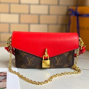Replica Louis Vuitton Monogram Canvas Padlock On Strap Bag In Red
