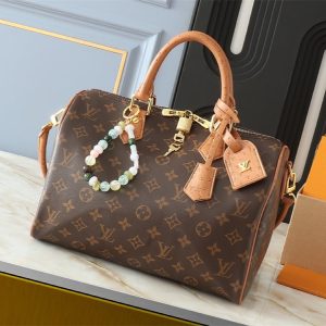Replica Louis Vuitton Monogram Canvas Soft Speedy 30 Boho Handbag In Tan