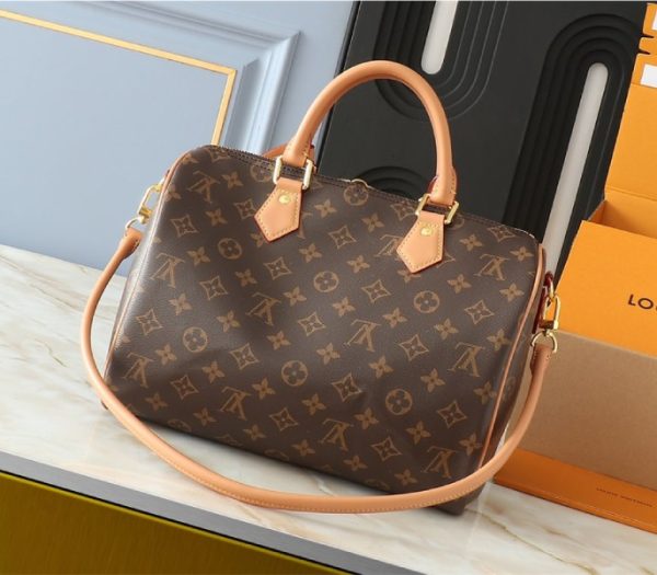 Replica Louis Vuitton Monogram Canvas Soft Speedy 30 Crafty Handbag In Red - Image 2
