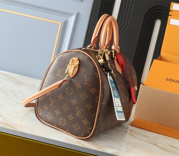 Replica Louis Vuitton Monogram Canvas Soft Speedy 30 Crafty Handbag In Red - Image 3