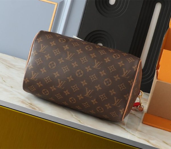 Replica Louis Vuitton Monogram Canvas Soft Speedy 30 Crafty Handbag In Red - Image 4