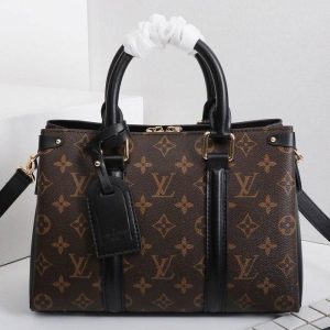 Replica Louis Vuitton Monogram Canvas Soufflot BB Bag In Black