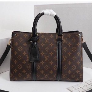 Replica Louis Vuitton Monogram Canvas Soufflot MM Bag In Black