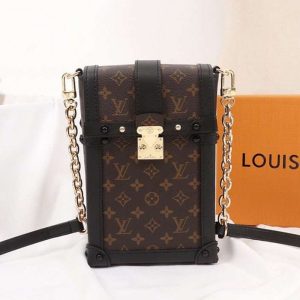 Replica Louis Vuitton Monogram Canvas Vertical Trunk Pochette