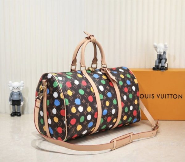 Replica Louis Vuitton X YK Monogram Canvas Keepall Bandouliere 45 Travel Bag - Image 2