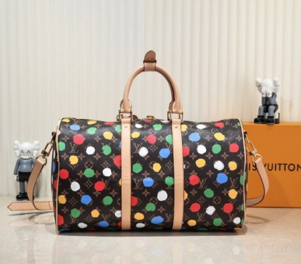 Replica Louis Vuitton X YK Monogram Canvas Keepall Bandouliere 45 Travel Bag - Image 3