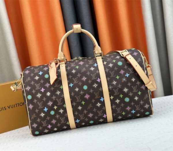 Replica Louis Vuitton Monogram Craggy Keepall Travel 50 Bag In Chocolate