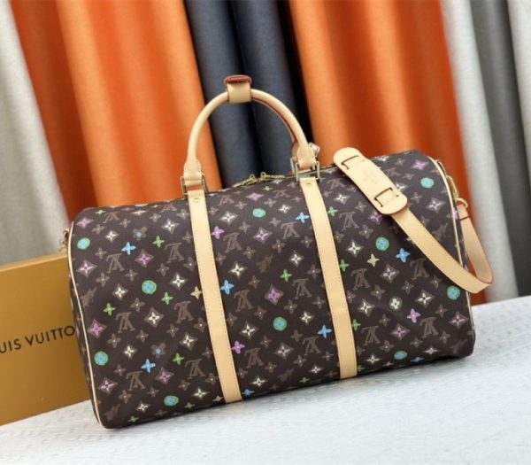 Replica Louis Vuitton Monogram Craggy Keepall Travel 50 Bag In Chocolate - Image 3