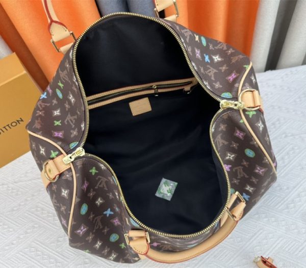 Replica Louis Vuitton Monogram Craggy Keepall Travel 50 Bag In Chocolate - Image 6