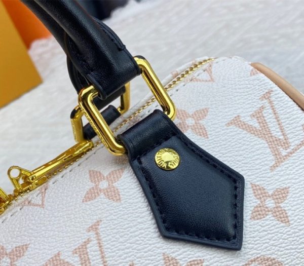 Replica Louis Vuitton Monogram Dune Canvas Speedy 20 Handbag With Strap - Image 7