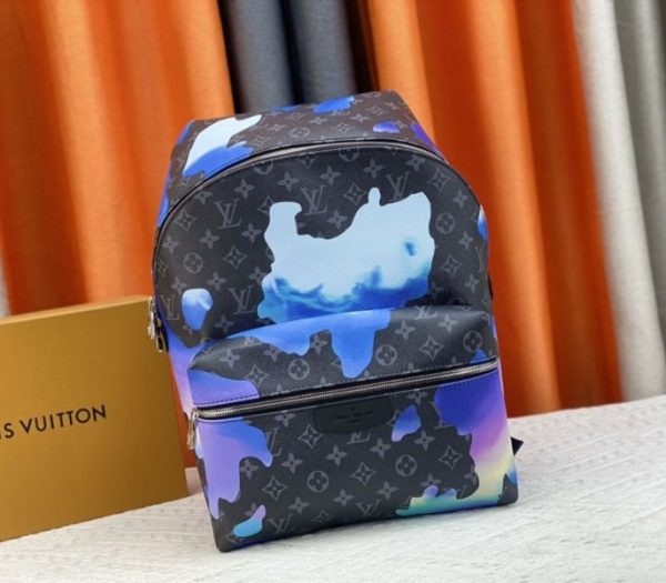 Replica Louis Vuitton Monogram Eclipse Discovery Backpack In Blue Sunrise