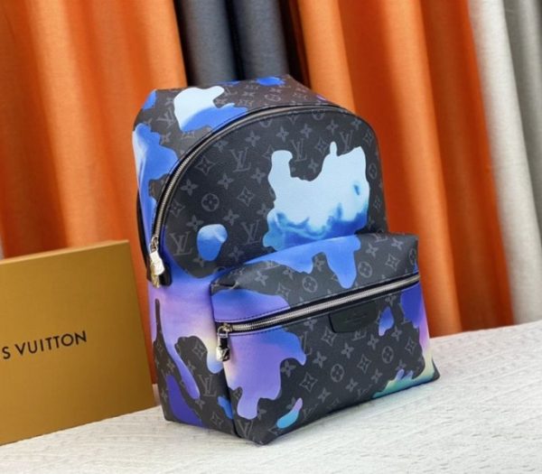 Replica Louis Vuitton Monogram Eclipse Discovery Backpack In Blue Sunrise - Image 2