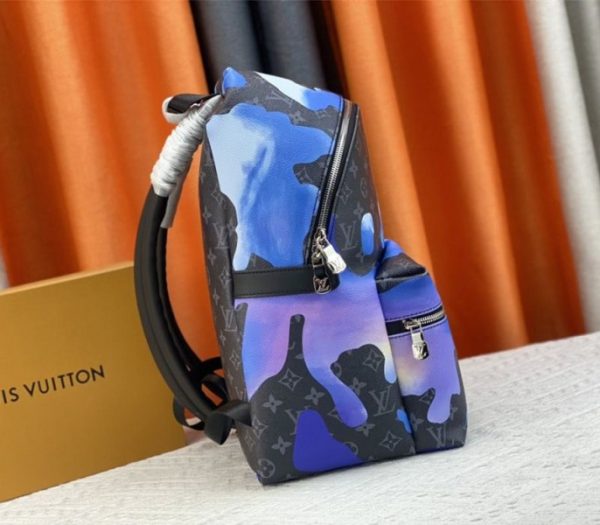 Replica Louis Vuitton Monogram Eclipse Discovery Backpack In Blue Sunrise - Image 3