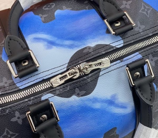 Replica Louis Vuitton Monogram Eclipse Keepall 55 Bandouliere Travel Bag In Blue Sunrise - Image 7