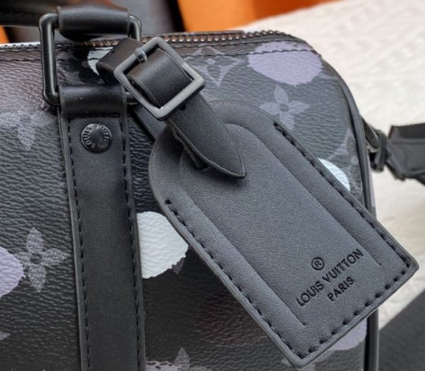 Replica Louis Vuitton X YK Monogram Eclipse Keepall 25 Bandouliere Travel Bag - Image 8