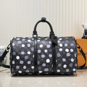 Replica Louis Vuitton X YK Monogram Eclipse Keepall 45 Bandouliere Travel Bag