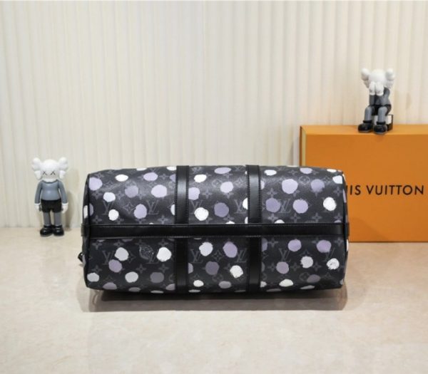 Replica Louis Vuitton X YK Monogram Eclipse Keepall 45 Bandouliere Travel Bag - Image 4