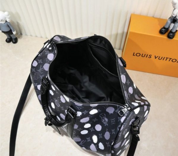 Replica Louis Vuitton X YK Monogram Eclipse Keepall 45 Bandouliere Travel Bag - Image 5