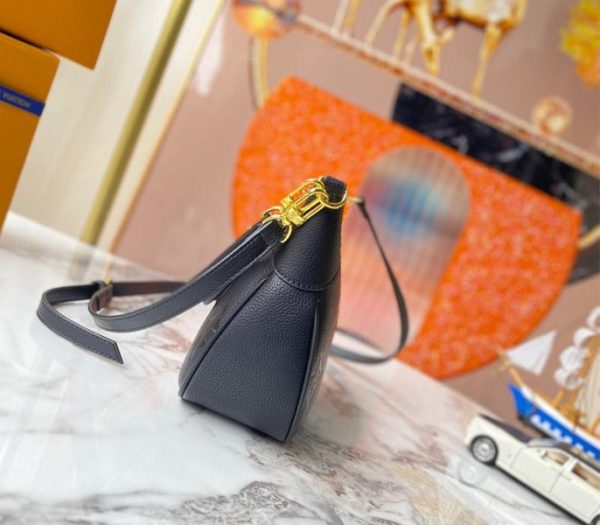 Replica Louis Vuitton Monogram Empreinte Leather Bagatelle Mini Hobo In Black - Image 3