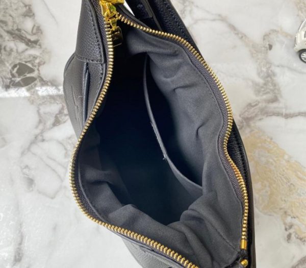 Replica Louis Vuitton Monogram Empreinte Leather Bagatelle Mini Hobo In Black - Image 5