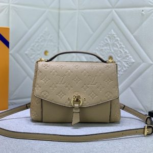Replica Louis Vuitton Monogram Empreinte Leather Blanche BB Handbag In Beige