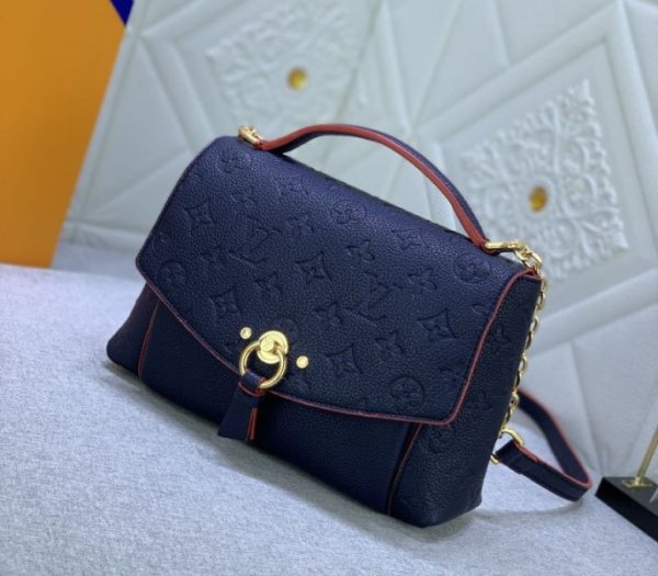 Replica Louis Vuitton Monogram Empreinte Leather Blanche BB Handbag In Navy Blue - Image 2