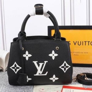 Replica Louis Vuitton Monogram Empreinte Montaigne BB In Black