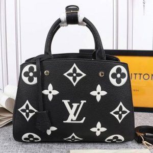 Replica Louis Vuitton Monogram Empreinte Montaigne MM In Black