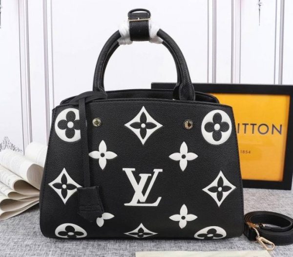 Replica Louis Vuitton Monogram Empreinte Montaigne MM In Black