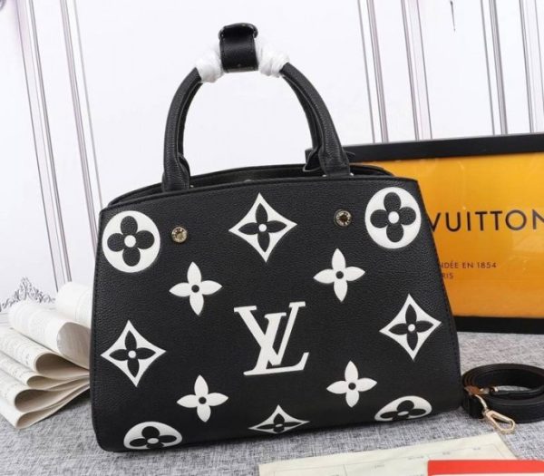 Replica Louis Vuitton Monogram Empreinte Montaigne MM In Black - Image 3