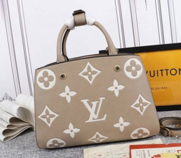 Replica Louis Vuitton Monogram Empreinte Montaigne MM In Tourterelle Gray - Image 2
