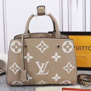Replica Louis Vuitton Monogram Empreinte Montaigne MM In Tourterelle Gray