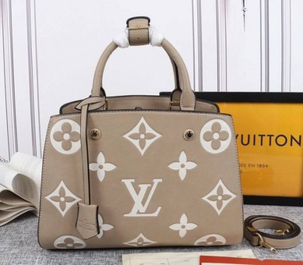 Replica Louis Vuitton Monogram Empreinte Montaigne MM In Tourterelle Gray
