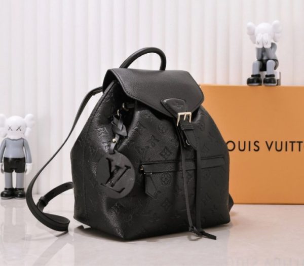 Replica Louis Vuitton Monogram Empreinte Leather Montsouris PM Backpack In Black - Image 2