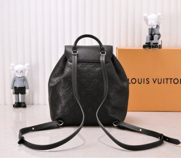 Replica Louis Vuitton Monogram Empreinte Leather Montsouris PM Backpack In Black - Image 3