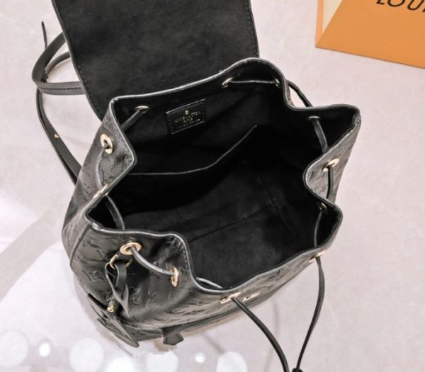 Replica Louis Vuitton Monogram Empreinte Leather Montsouris PM Backpack In Black - Image 5